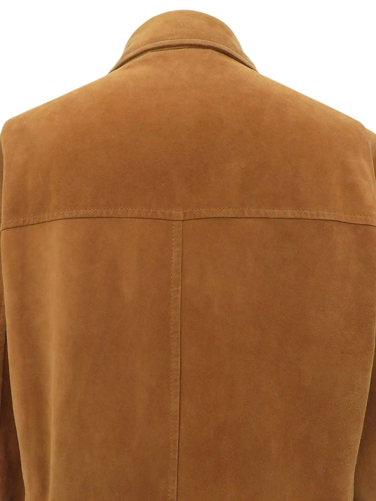 Gancini Plate Leather Jacket Brown