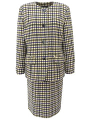 ウールチェックパターンセットアップ アイボリー/マルチ