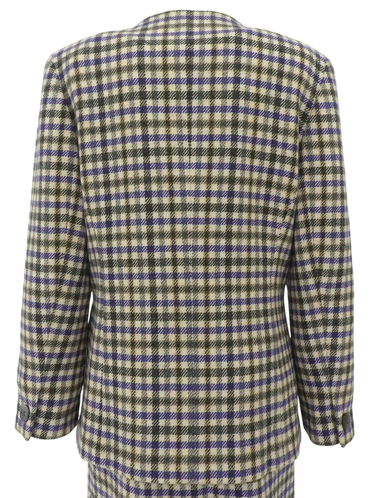 ウールチェックパターンセットアップ アイボリー/マルチ