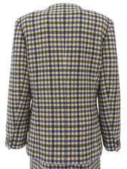 ウールチェックパターンセットアップ アイボリー/マルチ