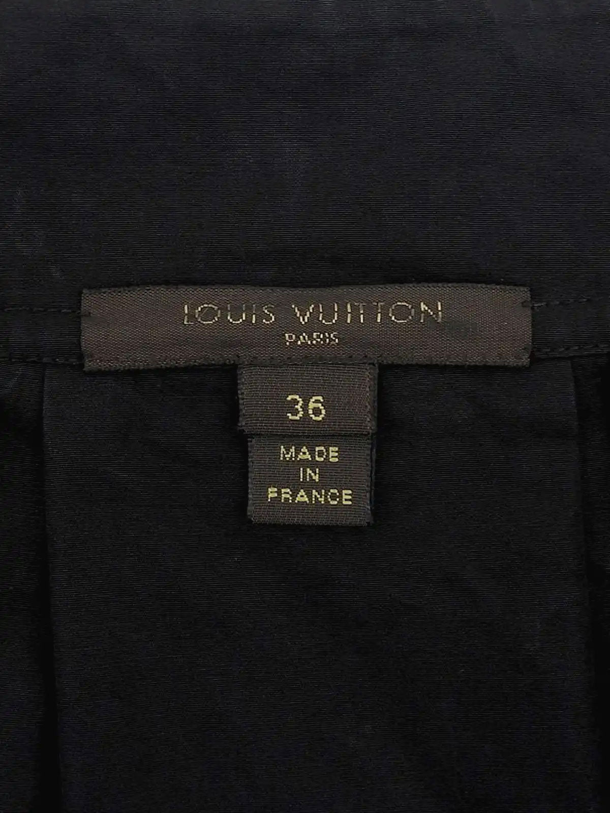 ロゴボタン七分袖ワンピース ブラック