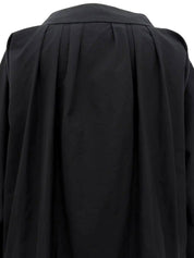 Logo Button Quarter Sleeve Dress in Black