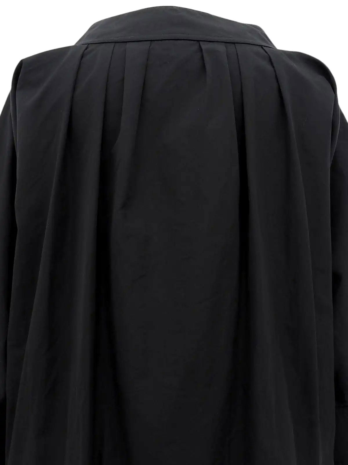 黑色Logo纽扣七分袖连衣裙