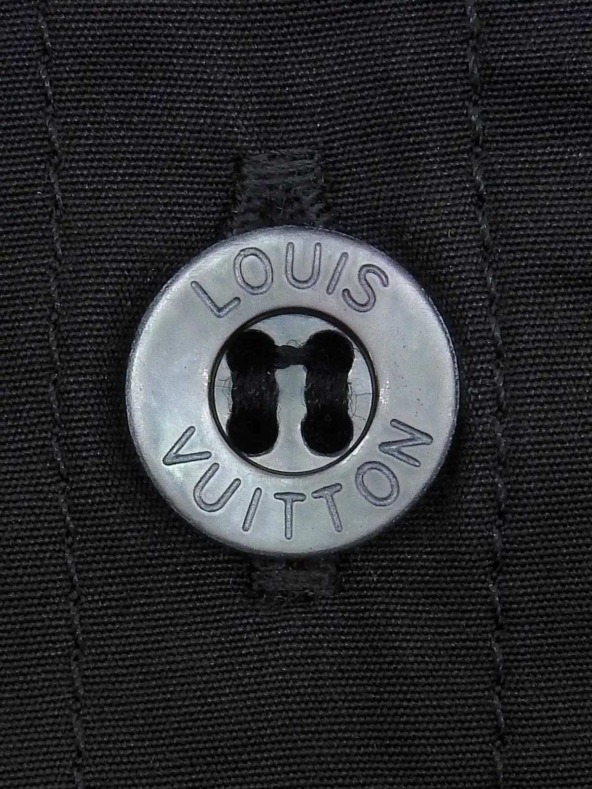 ロゴボタン七分袖ワンピース ブラック