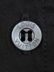 ロゴボタン七分袖ワンピース ブラック