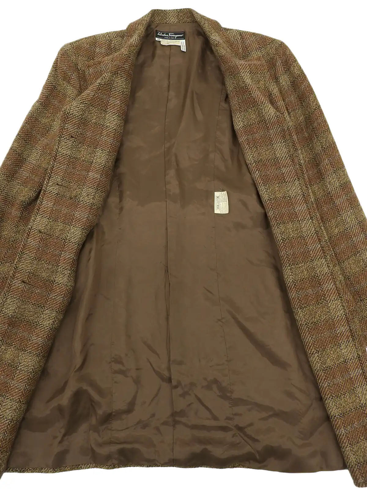Wool check pattern set-up in brown/multi
