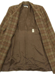 Wool check pattern set-up in brown/multi