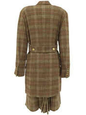 Wool check pattern set-up in brown/multi