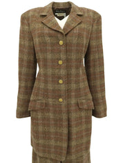 Wool check pattern set-up in brown/multi