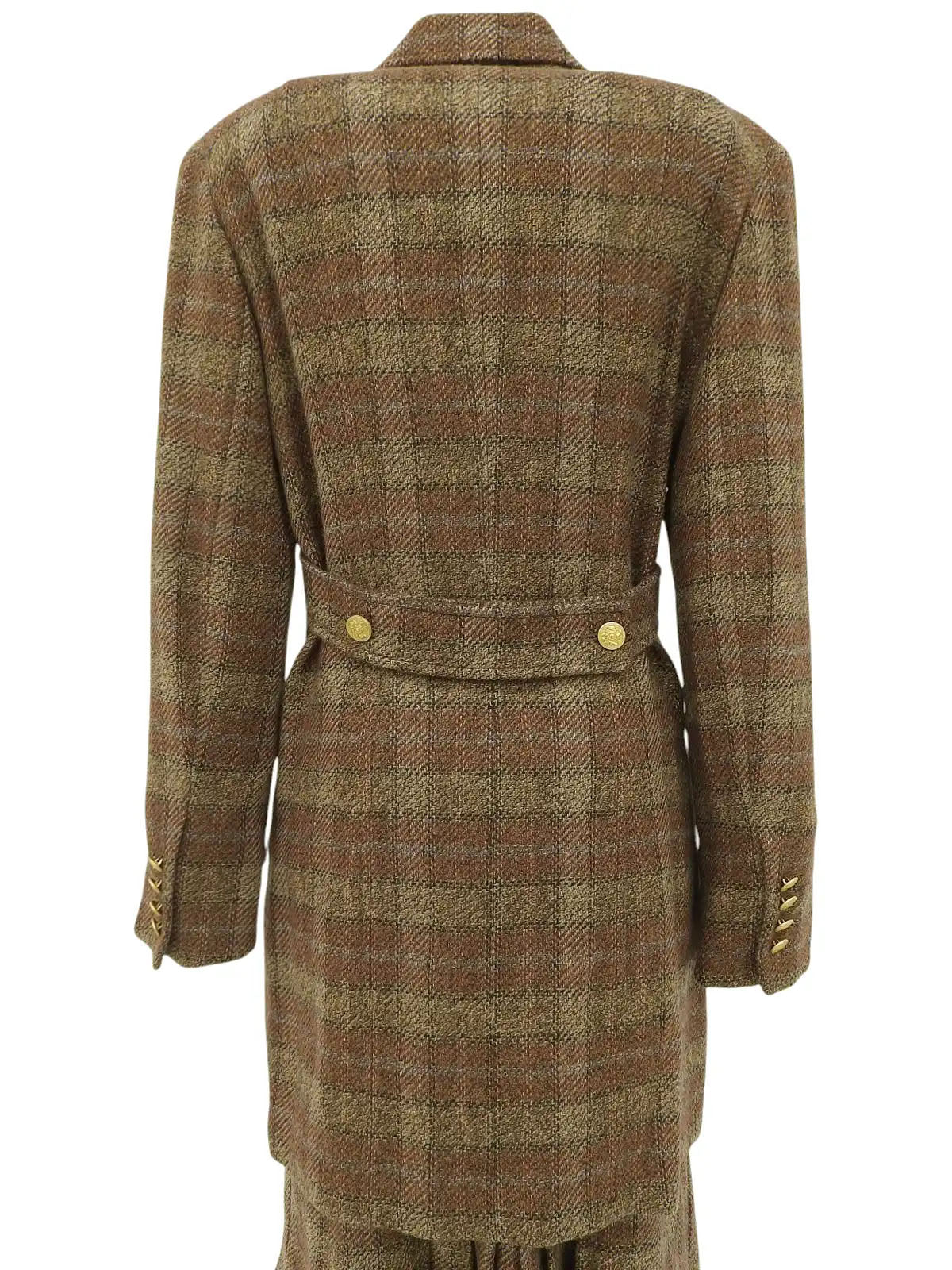 Wool check pattern set-up in brown/multi