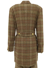 Wool check pattern set-up in brown/multi