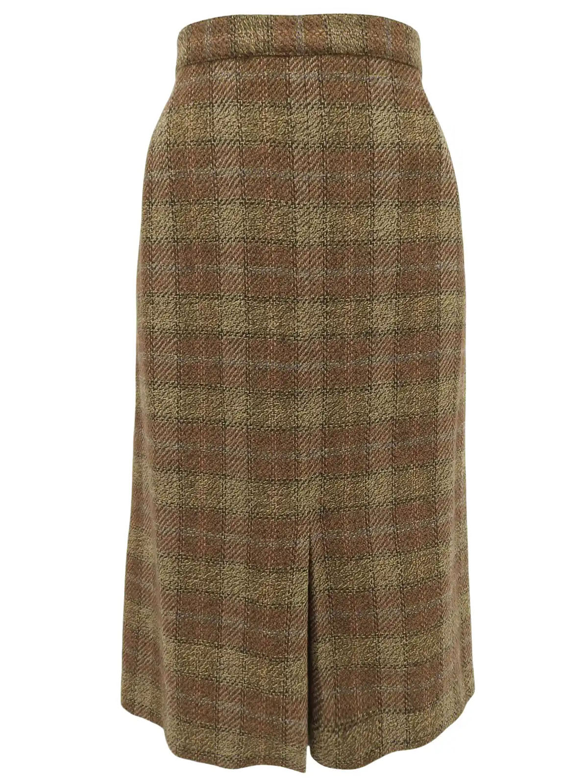Wool check pattern set-up in brown/multi
