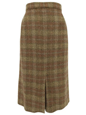 Wool check pattern set-up in brown/multi