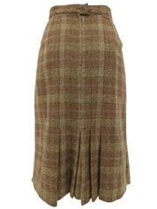 Wool check pattern set-up in brown/multi