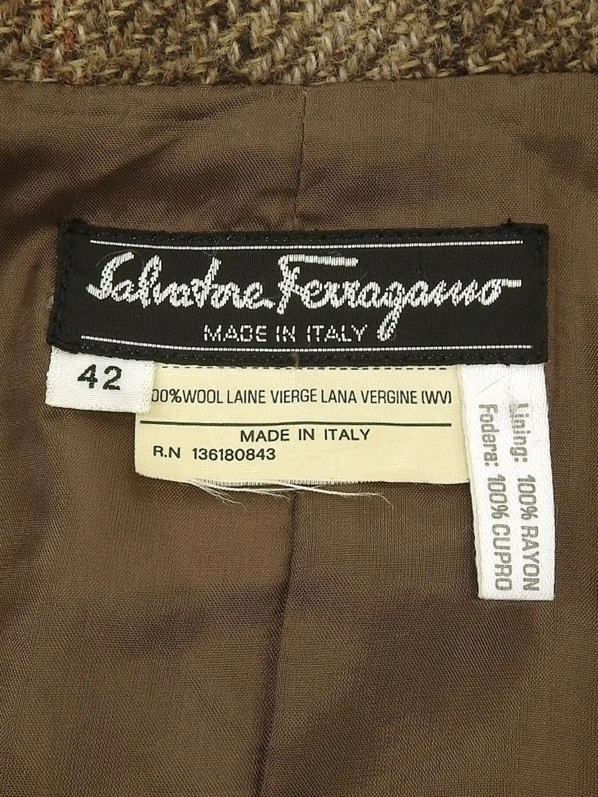 ウールチェックパターンセットアップ ブラウン/マルチ