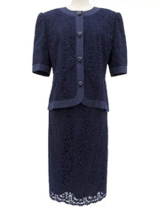 レース半袖セットアップ ネイビー