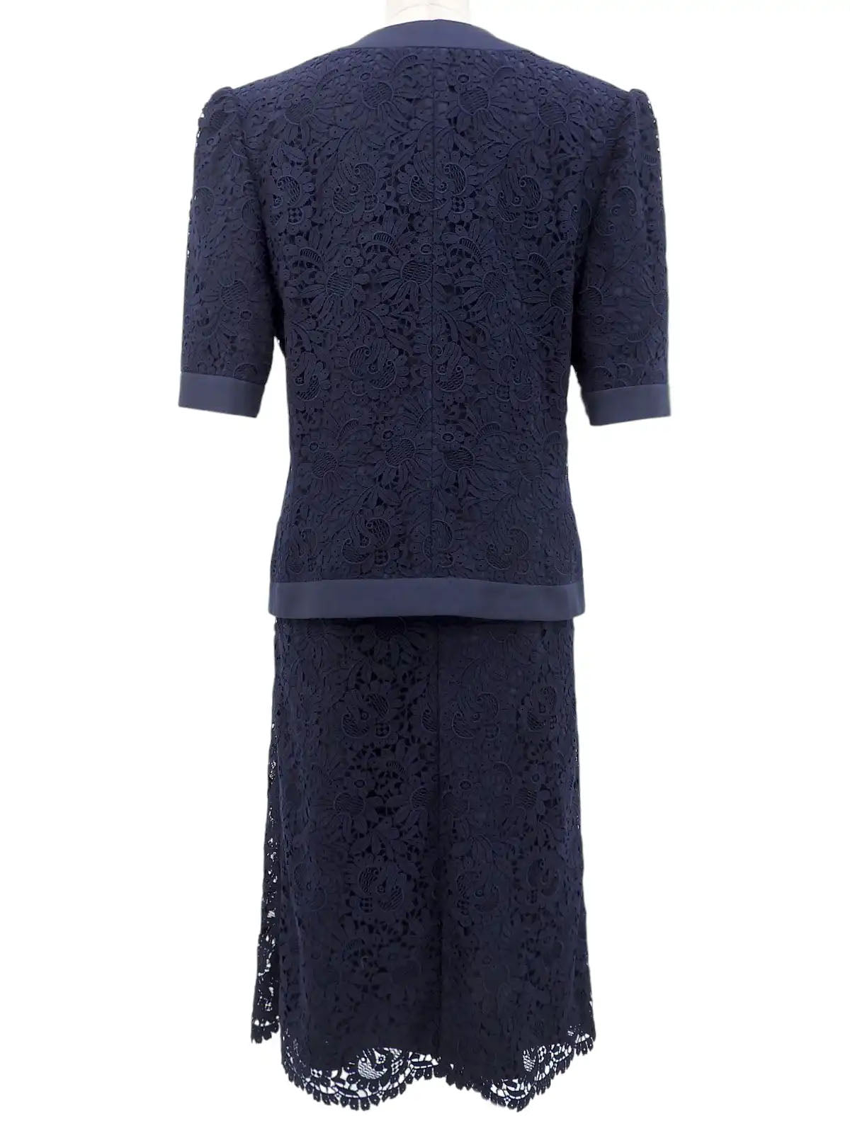 レース半袖セットアップ ネイビー