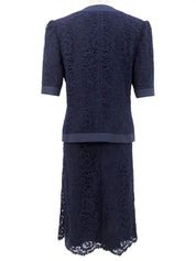 レース半袖セットアップ ネイビー