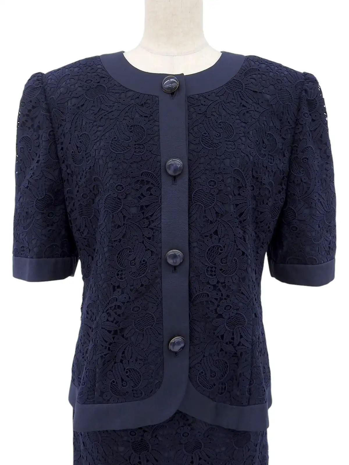 Navy Lace Half Sleeve Set