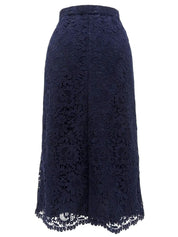 レース半袖セットアップ ネイビー