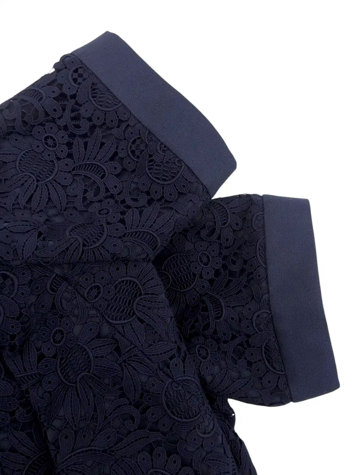 レース半袖セットアップ ネイビー