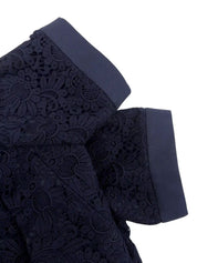 レース半袖セットアップ ネイビー