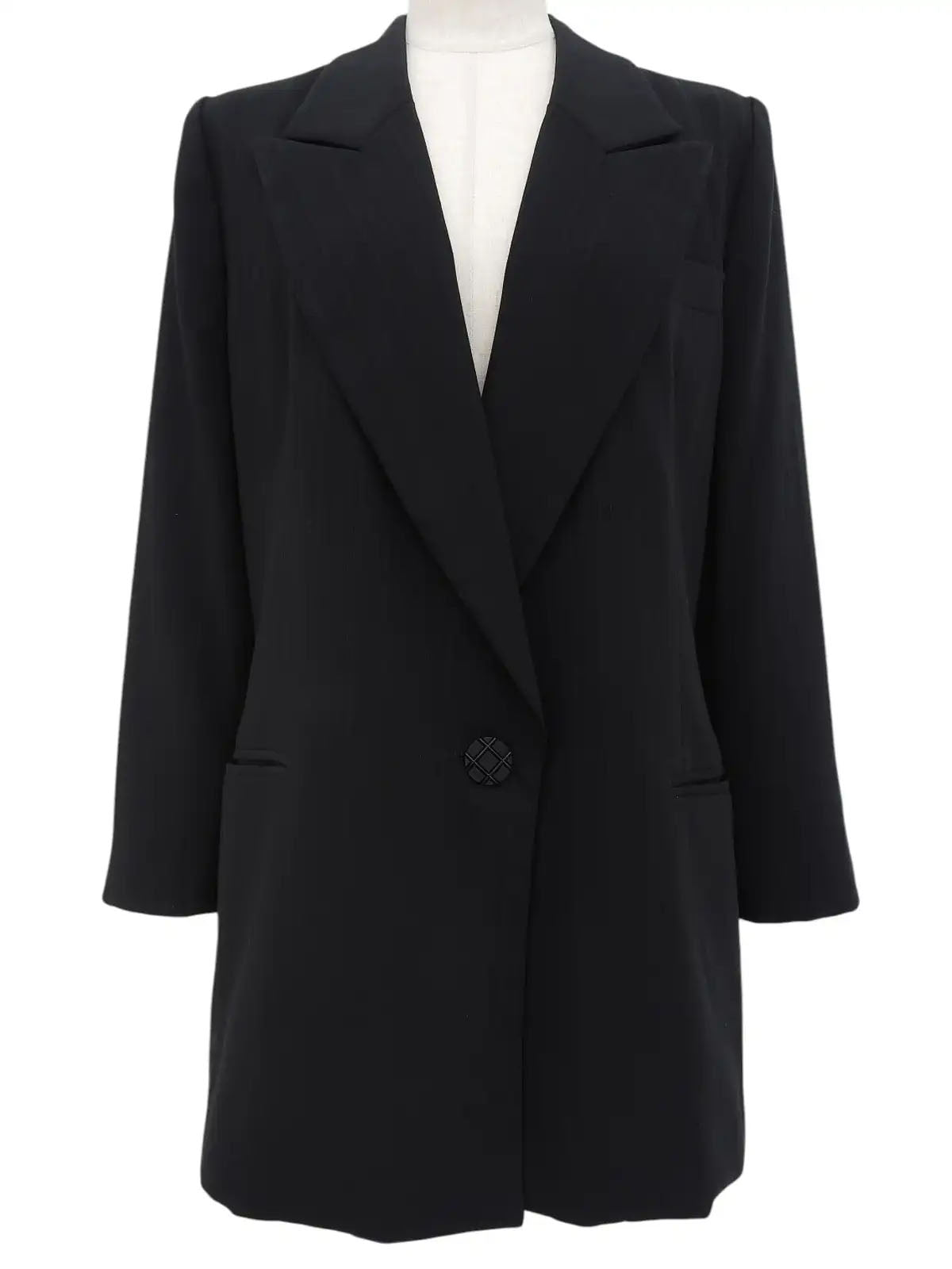 Striped Pattern Button Jacket in Black