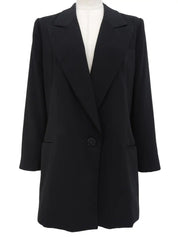 Striped Pattern Button Jacket in Black