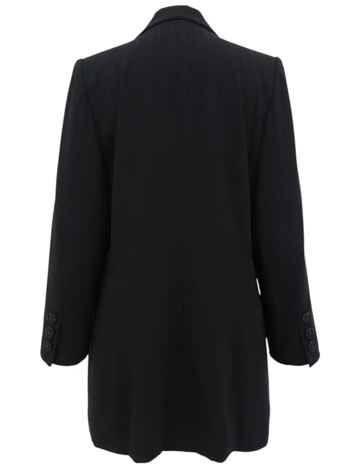Striped Pattern Button Jacket in Black