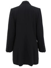 Striped Pattern Button Jacket in Black