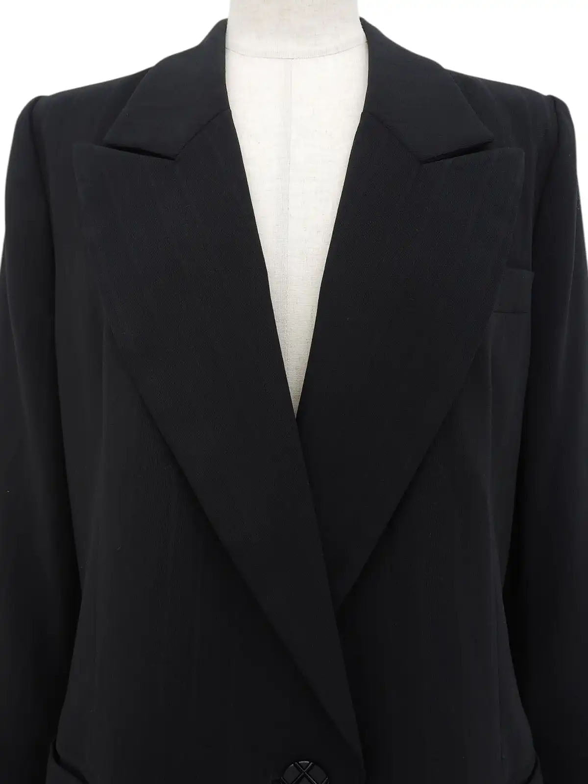 Striped Pattern Button Jacket in Black