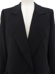 Striped Pattern Button Jacket in Black
