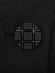 Striped Pattern Button Jacket in Black