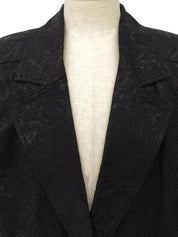 Leather Paisley Pattern Jacket in Black