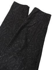 Leather Paisley Pattern Jacket in Black