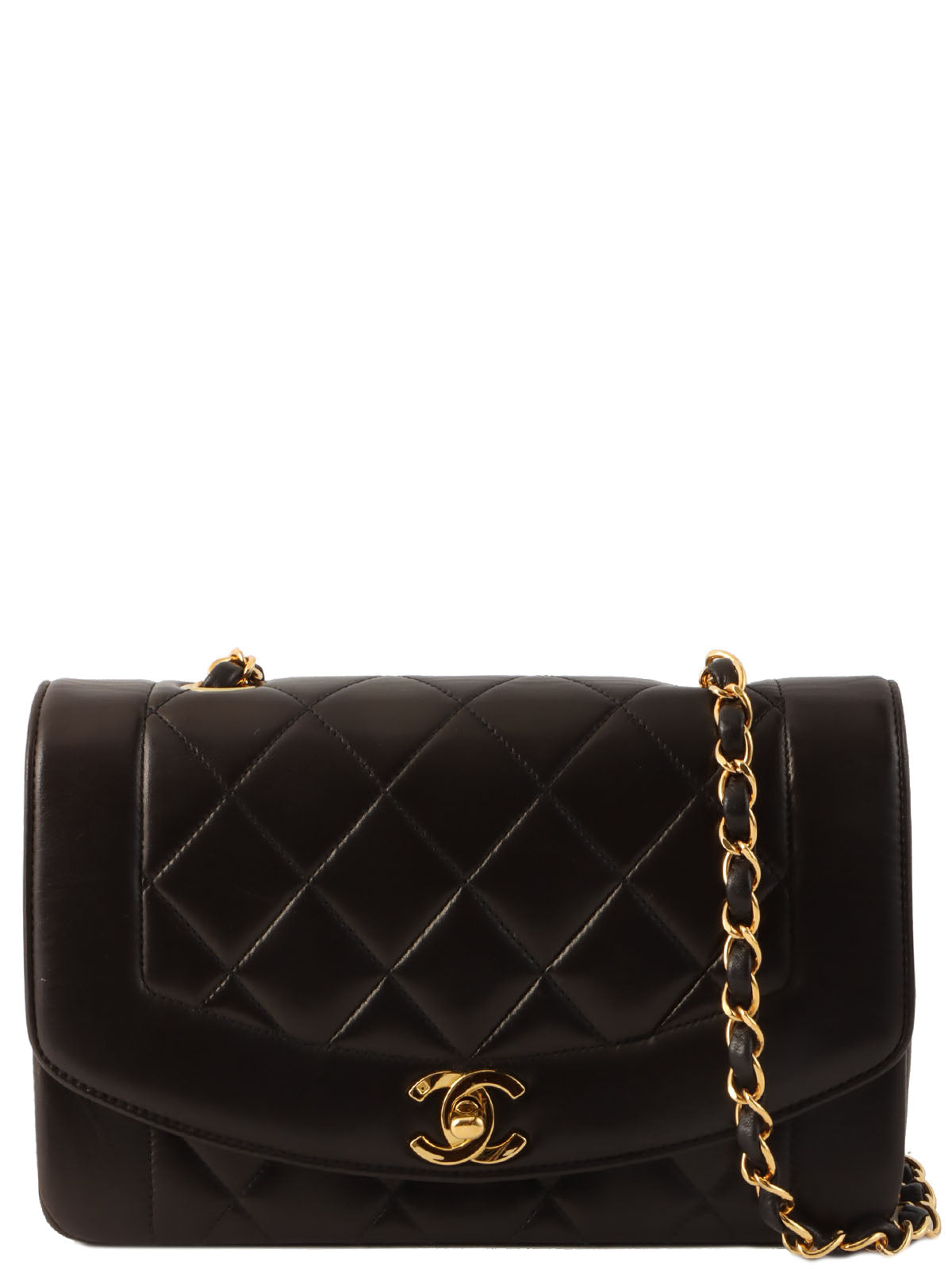 1995 Diana Flap Chain Bag 22cm Black