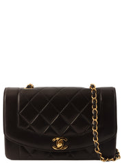 1995 Diana Flap Chain Bag 22cm Black