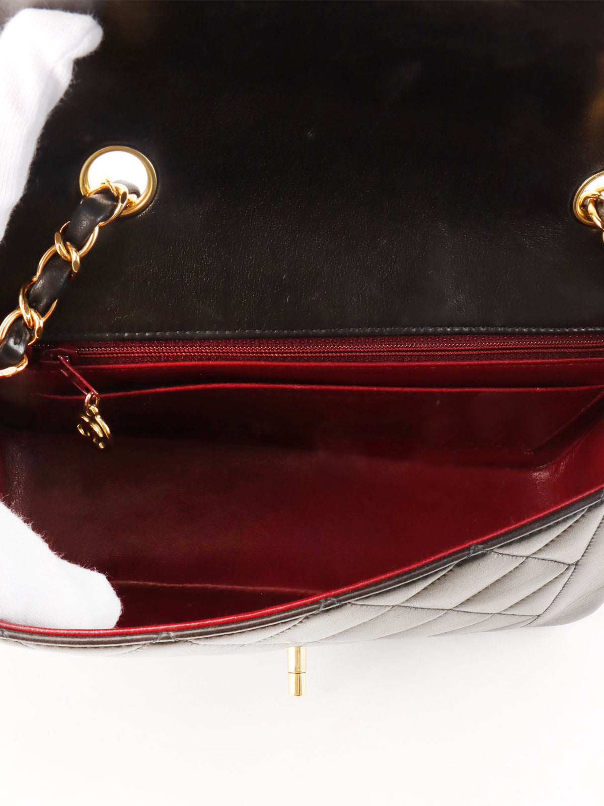 1995 Diana Flap Chain Bag 22cm Black