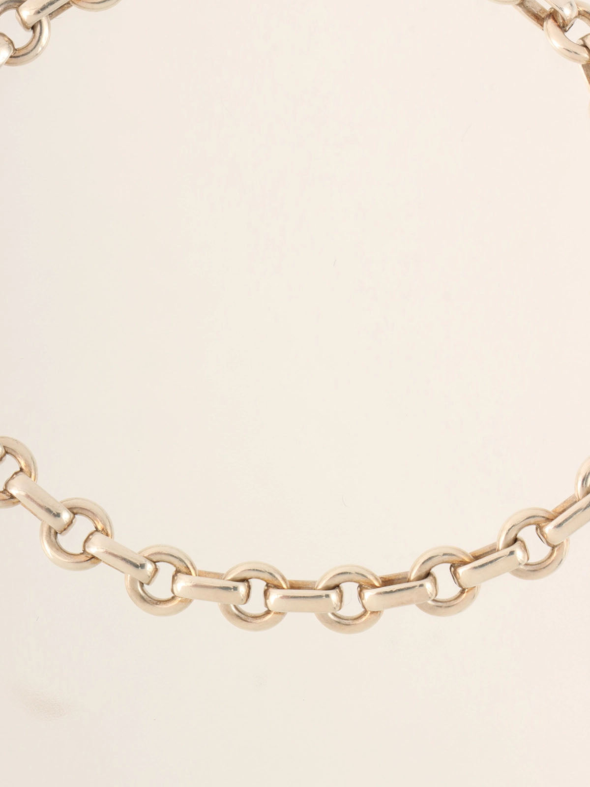 925 Donut Oval Ring Chain Bracelet Silver