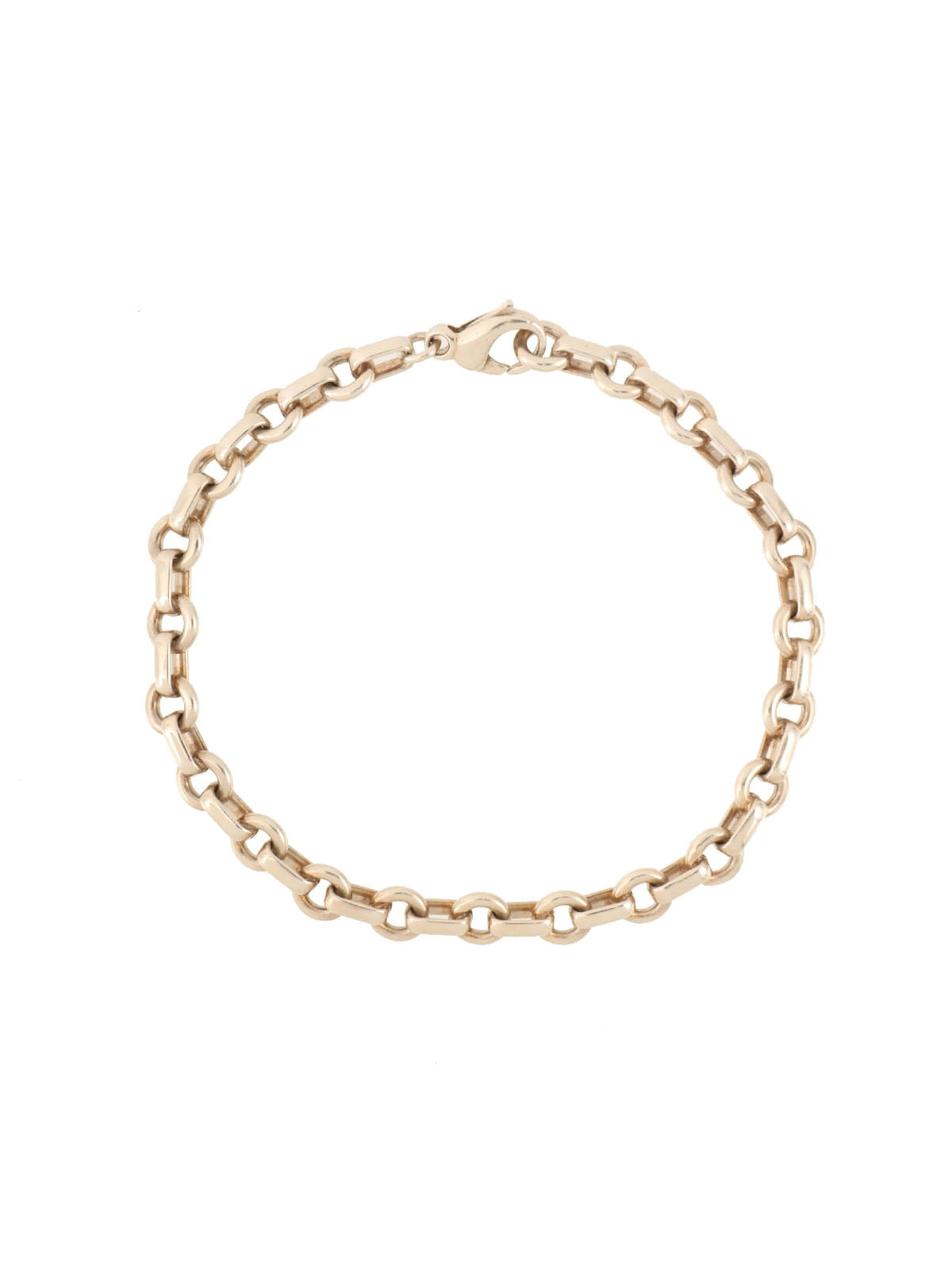 925ドーナッツオーバルリングチェーンブレスレット シルバー