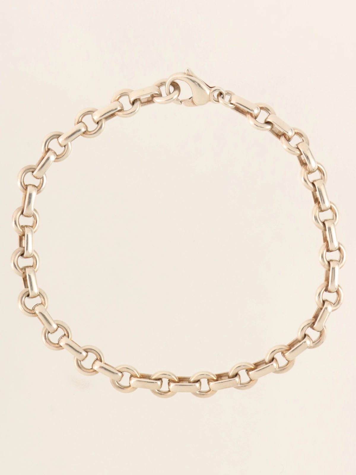 925 Donut Oval Ring Chain Bracelet Silver