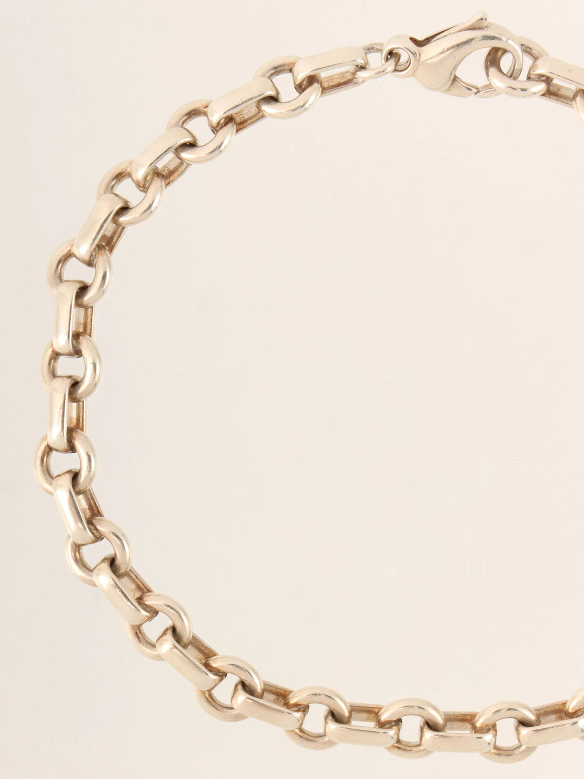 925 Donut Oval Ring Chain Bracelet Silver