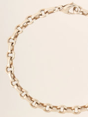 925 Donut Oval Ring Chain Bracelet Silver