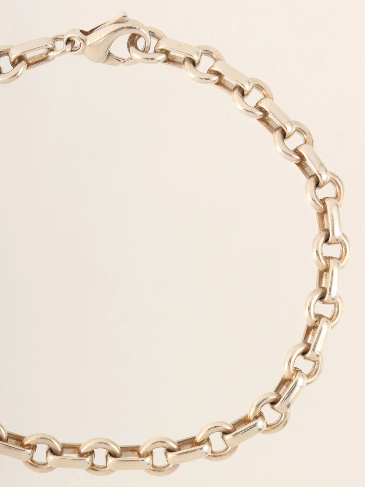 925 Donut Oval Ring Chain Bracelet Silver