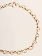925 Donut Oval Ring Chain Bracelet Silver