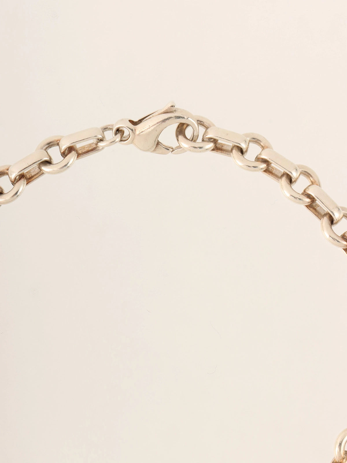 925ドーナッツオーバルリングチェーンブレスレット シルバー