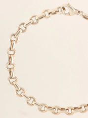 925ドーナッツオーバルリングチェーンブレスレット シルバー