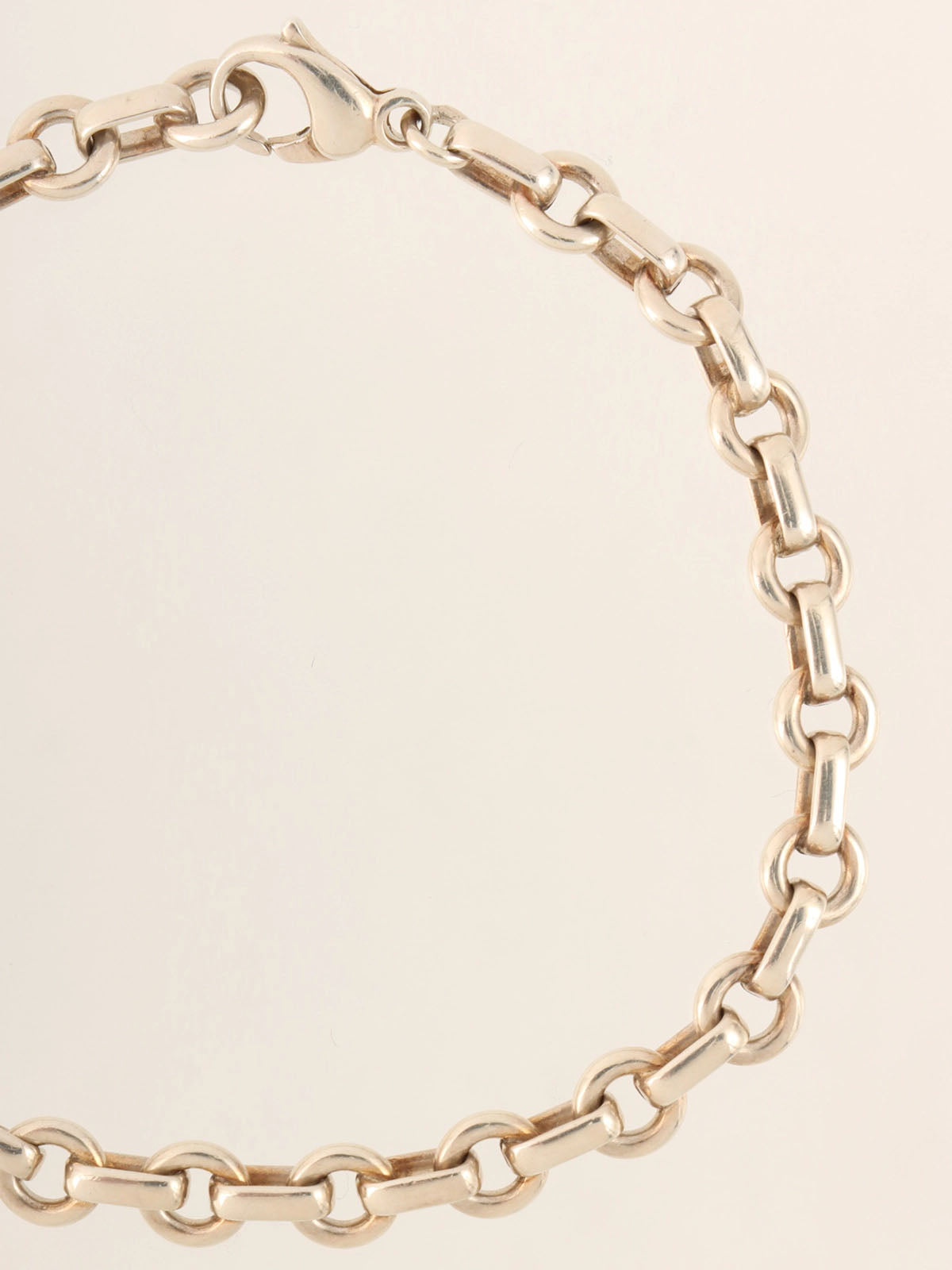 925 Donut Oval Ring Chain Bracelet Silver