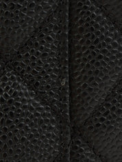 2012 Caviar Skin CC 标志缝线链条手提包 黑色