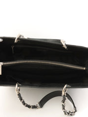 2012 Caviar Skin CC Mark Stitch Chain Tote Bag Black
